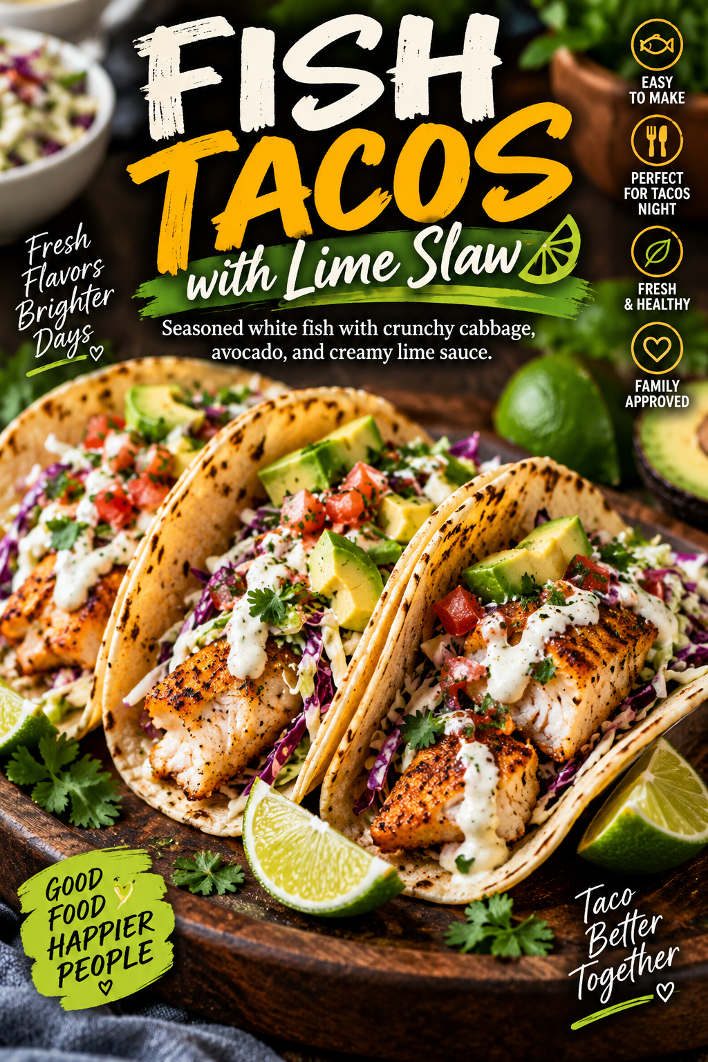 Fish Tacos with Lime Slaw