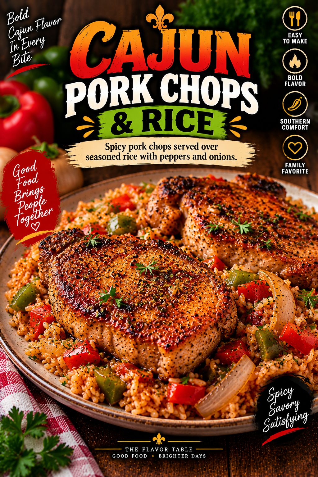 Cajun Pork Chops & Rice